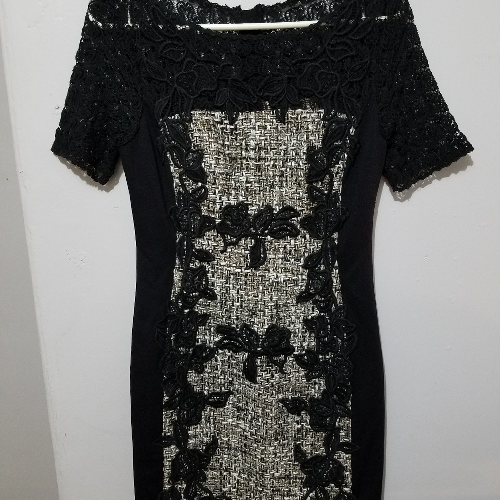 Black Moulinette Seours Dress, Size 4